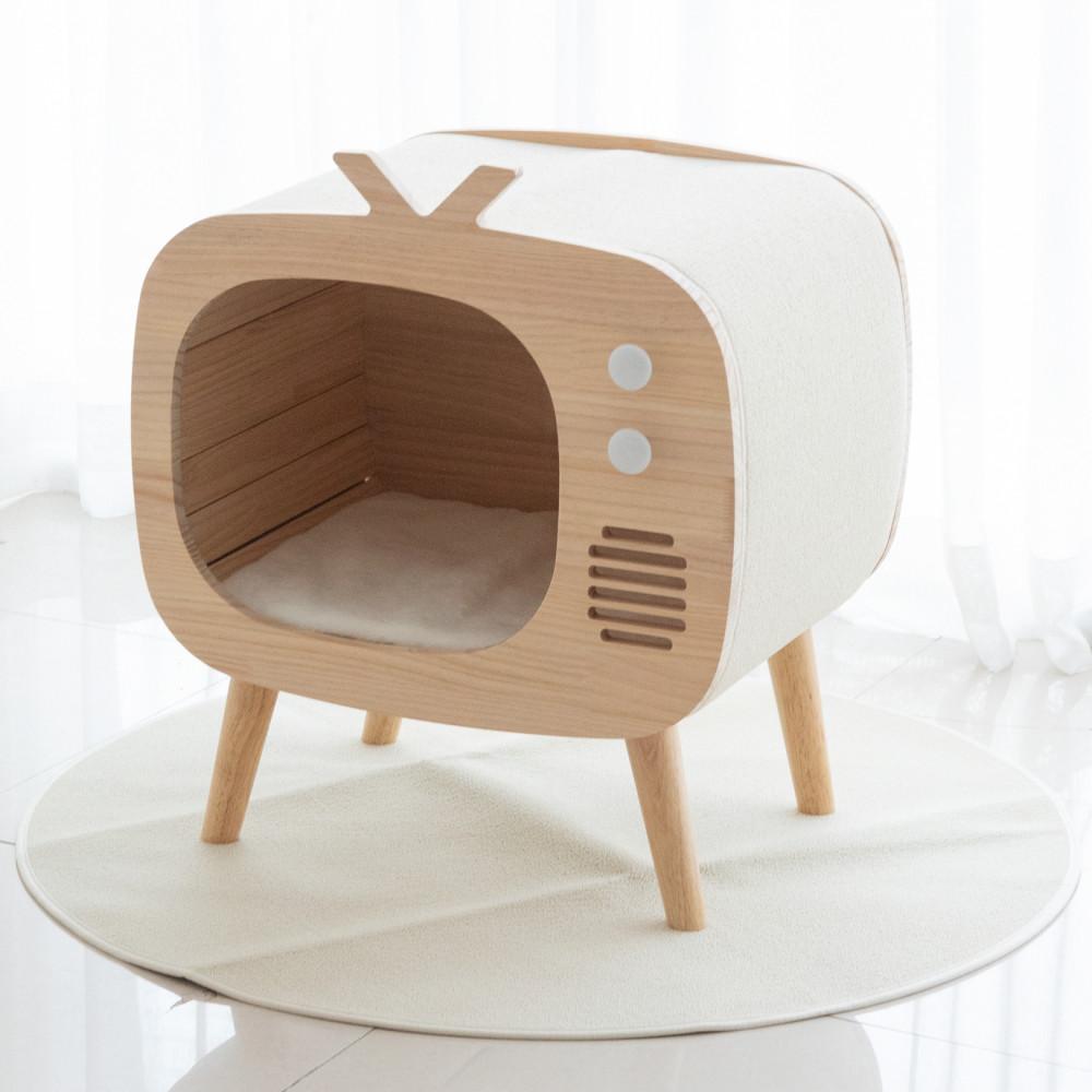 가르르 TV 원목 강아지 고양이 집 숨숨집 하우스 중형