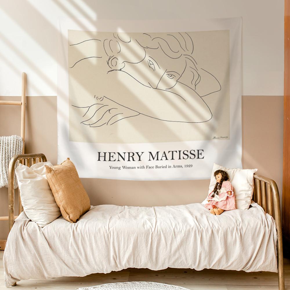 드로잉 대형 패브릭포스터 앙리마티스 카페 감성 인테리어