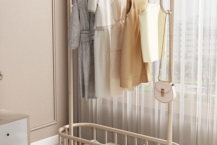 스핀 이동식 철재 행거 800 1000 바구니 옷걸이