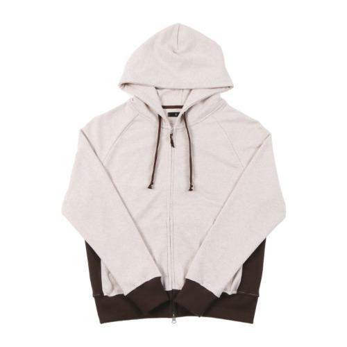 COLORING RAGLAN HOODIE ZIP UP (BEIGE/BROWN)
