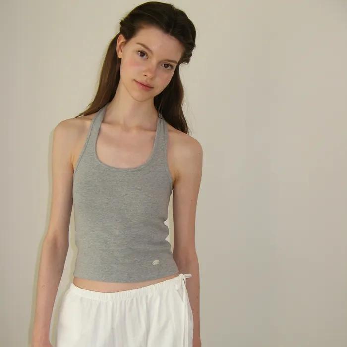 Halter Pendant Sleeveless - Grey