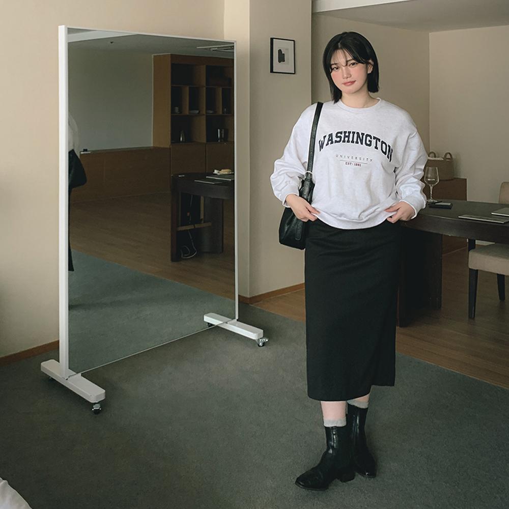휴번 빅사이즈 일자 스커트