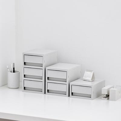 뉴트로 소품함 미니 3단 - 쿨그레이