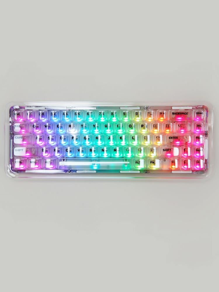 몬스타기어 아쿠아67 RGB 핫스왑 기계식 커스텀 유무선 투명키보드