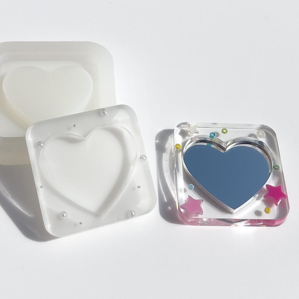 스퀘어 하트 쉐이커 몰드 - Shaker mold square heart 레진 수제 몰드