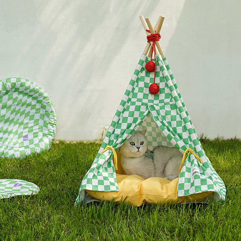 zeze 애완 애묘 인디언텐트 하우스 고양이집 대방석 분리세탁가능