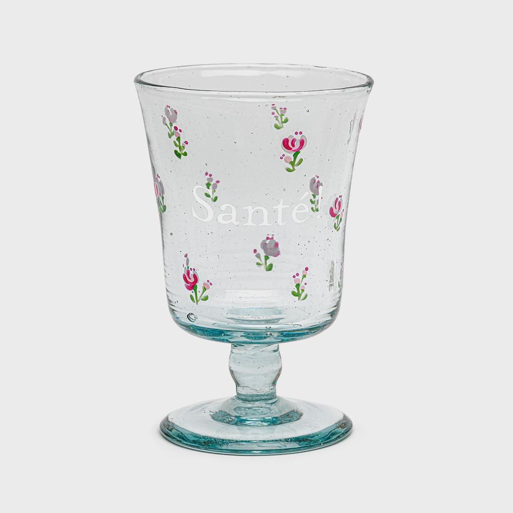 PERSONNALIZED WINE GLASSES - TOUT EN ROSES (장미 패턴)