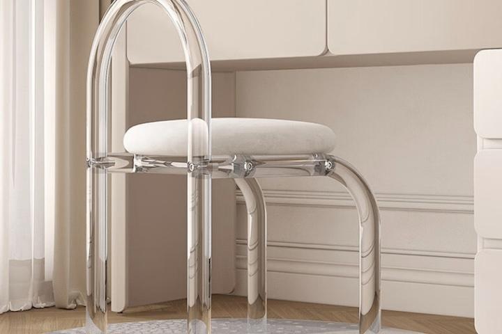 [해외] 아크릴 화장대 스툴 의자 3colors