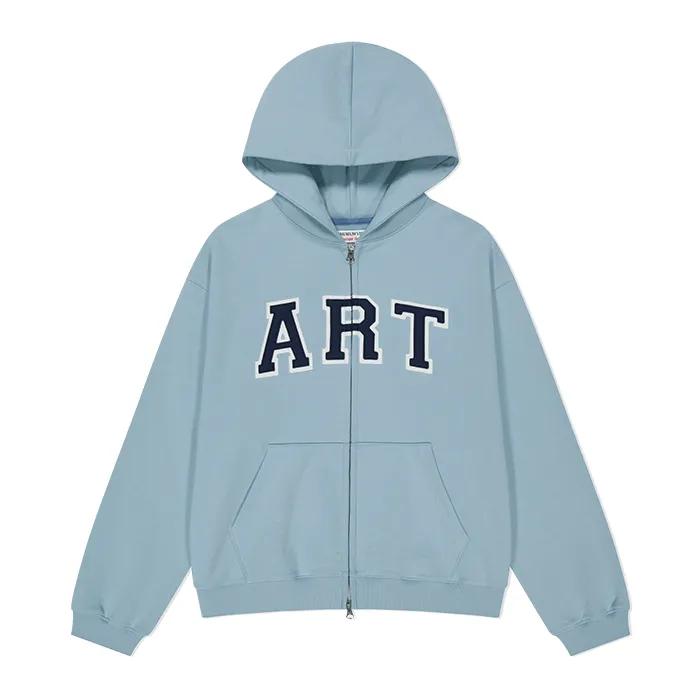 ART APPLIQUE HOODIE ZIP UP (SKY BLUE)