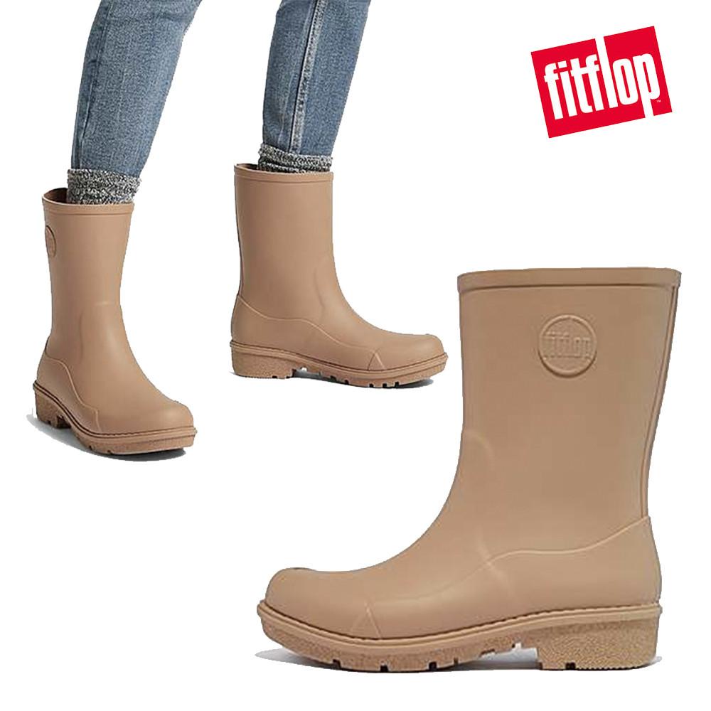 핏플랍 장화 원더웰리 숏 웰링턴 여성 레인부츠 탄 브라운