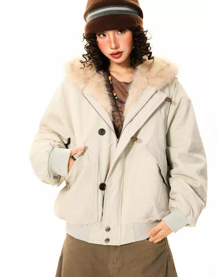 YOUNG STAGE Fur Workwear Cotton Jacket (2color)