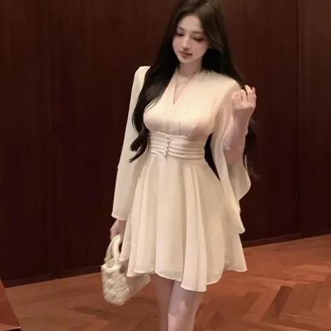 쉬폰브이넥미니원피스