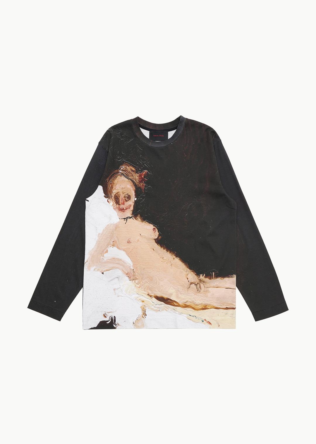 olympia print long sleeve t-shirt, crystal