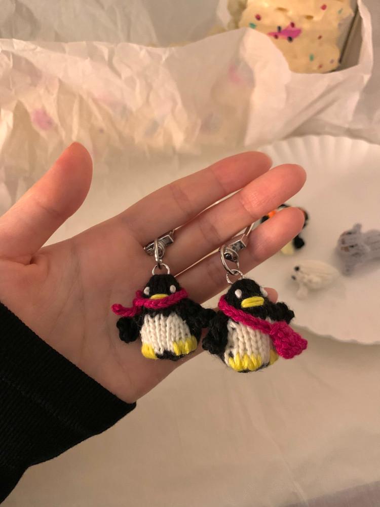 Little penguin keyring 펭귄 대바늘 뜨개 키링