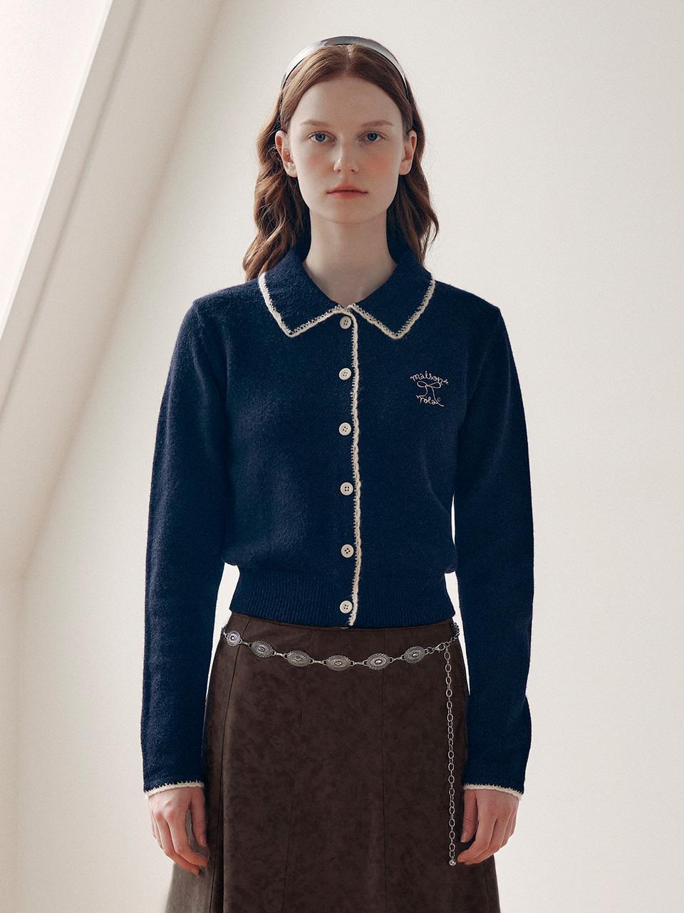 ROLA LACE COLLAR CARDIGAN BLACK