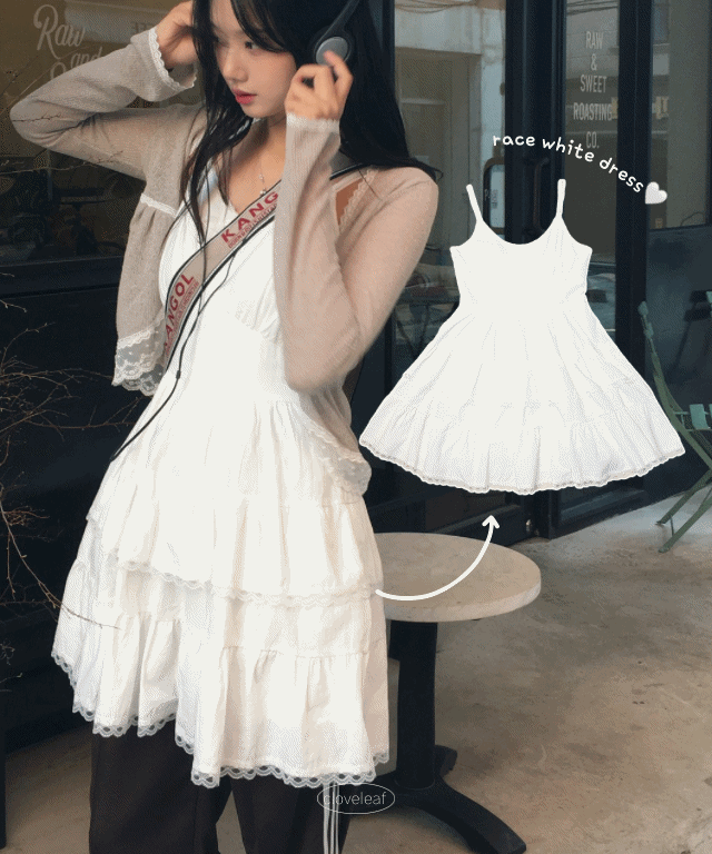 [속치마없이 풍성핏] 레이어드 나시 프릴 캉캉 레이스 끈원피스