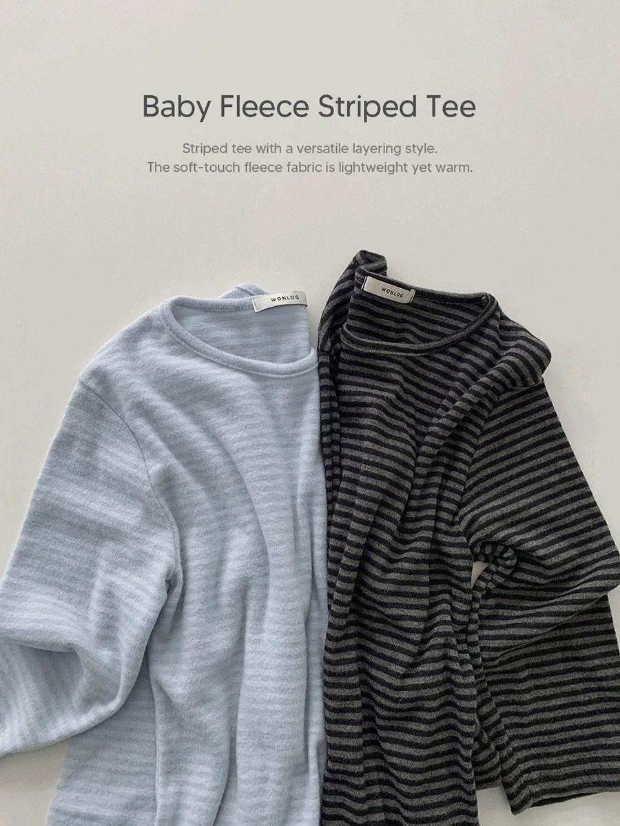 # WONT 베이비 기모 스트라이프 티 (인기상품 배송지연)