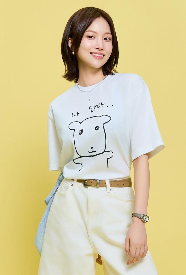 [6/2 순차출고] [가나디] 반팔 티셔츠(WHITE)_SPRLF38U02