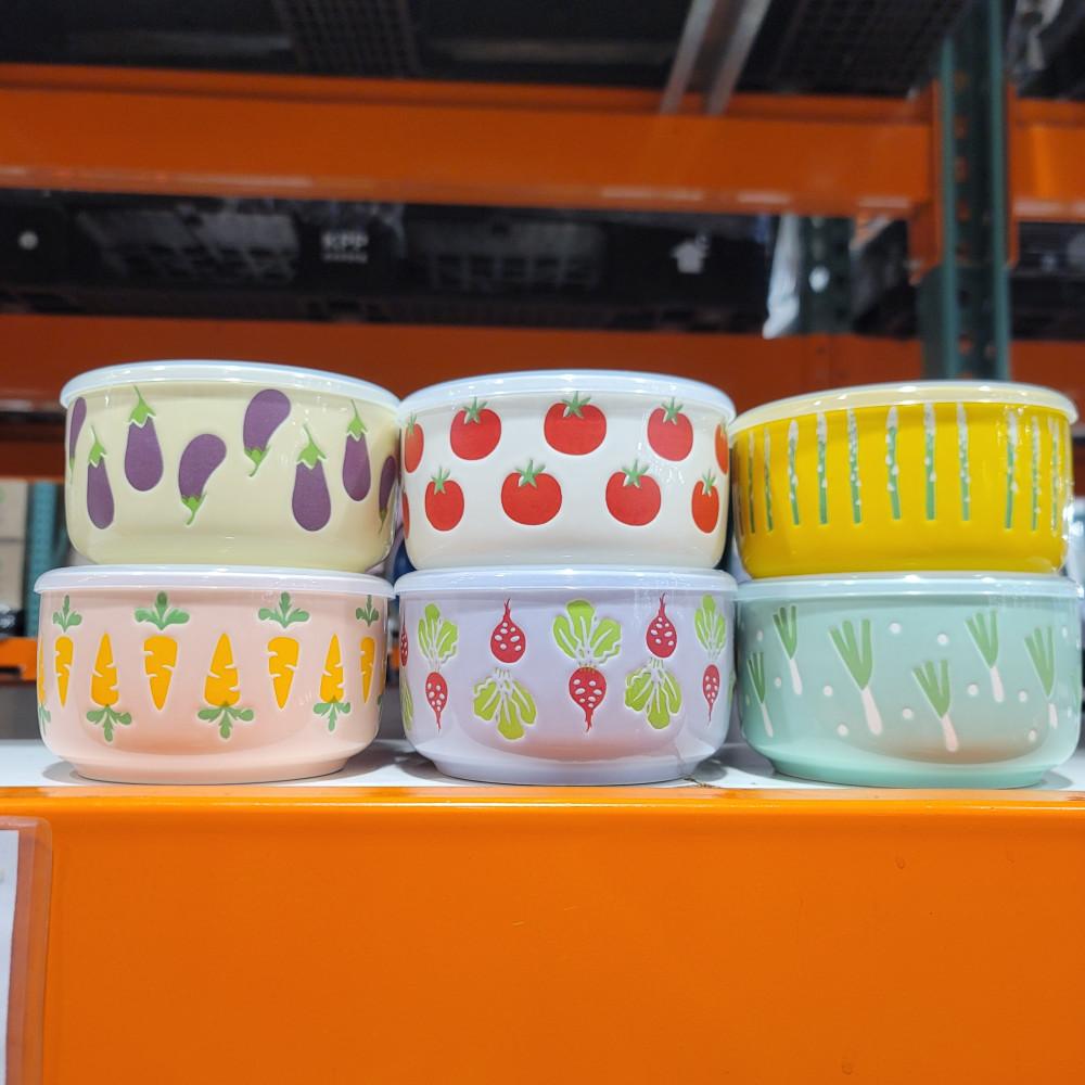 코스트코 시그니춰 세라믹 용기 6팩 뚜껑 포함 전자레인지 식기 세척기 냉동고 가능