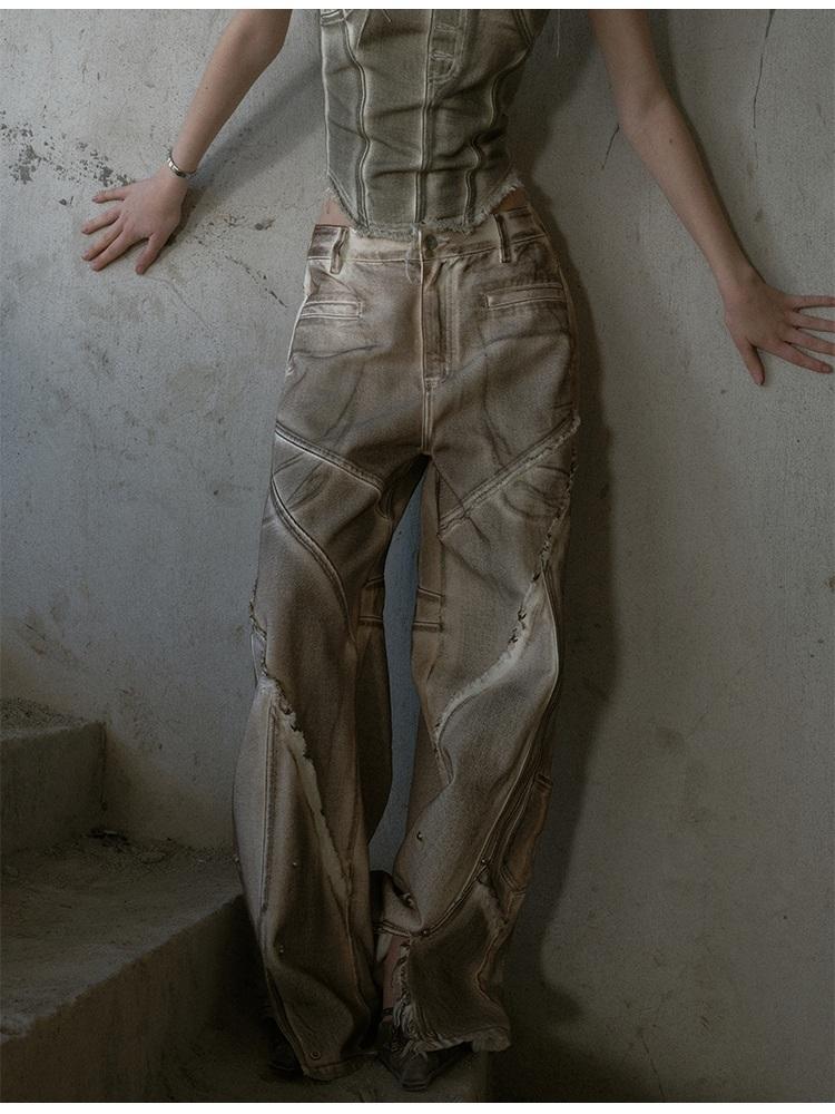 1NCN Studio Brown Stone Straight Wide Pants