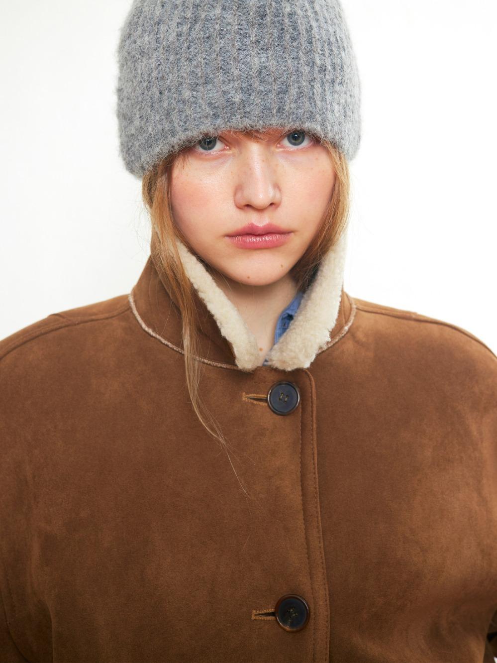 Fuzzy Alpaca Beanie_Melange Grey