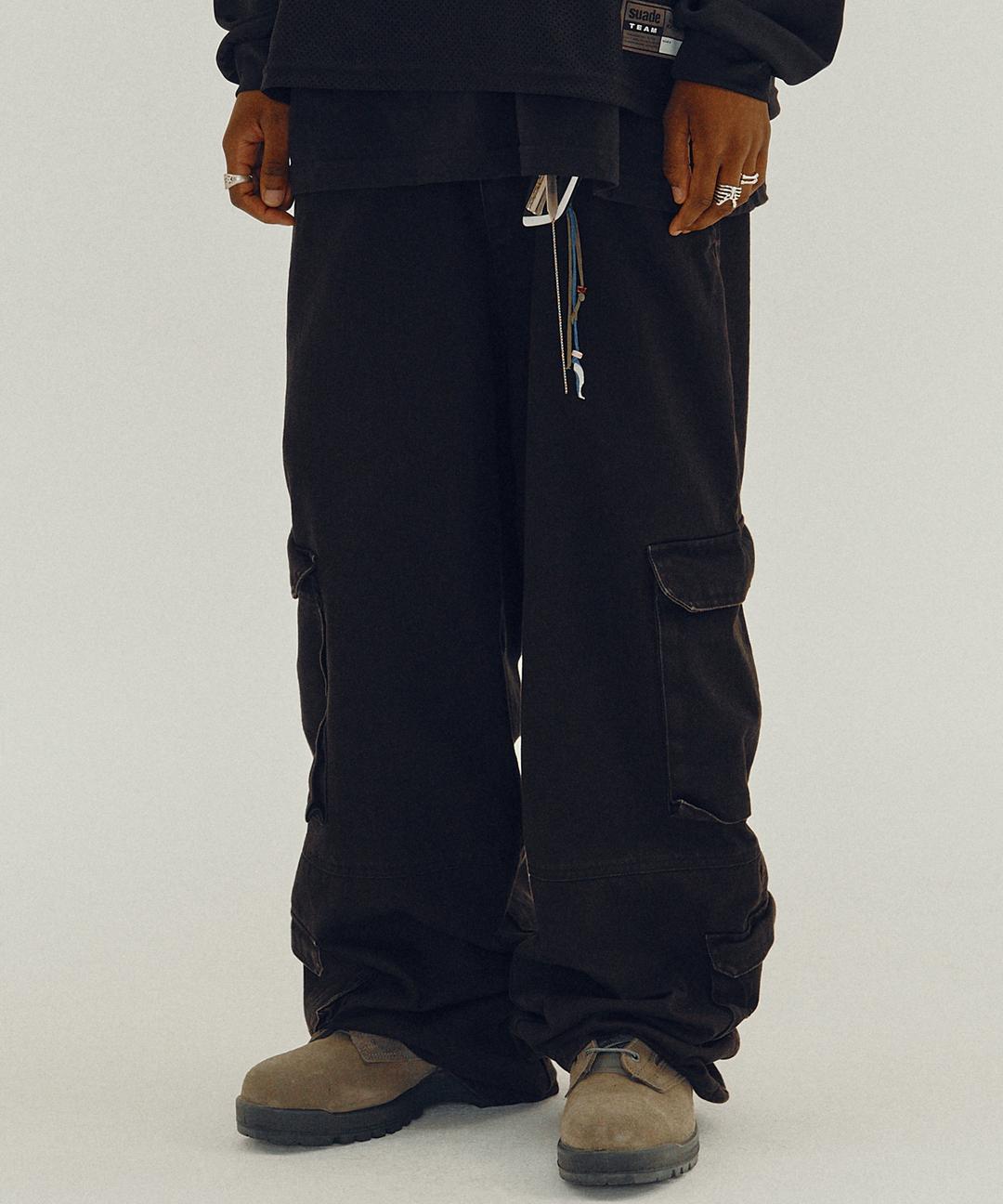 TWO POCKET CARGO PANTS [BLACK]