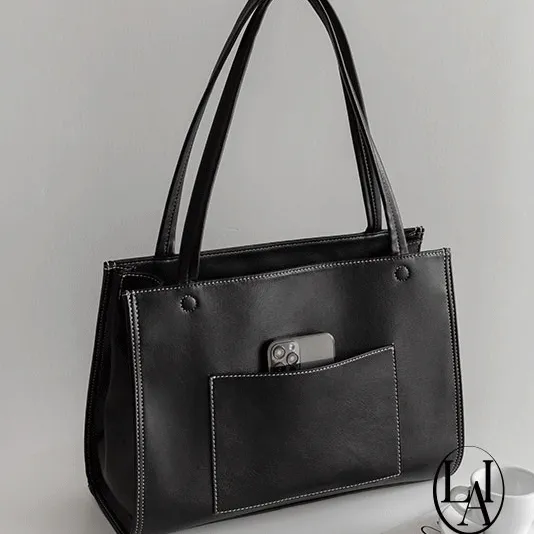 [당일출고/MADE] 롱핸들 빅 스퀘어 숄더백 (4color)