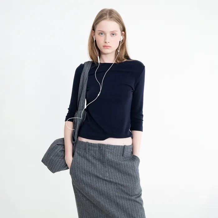 Our wool t-shirt_navy