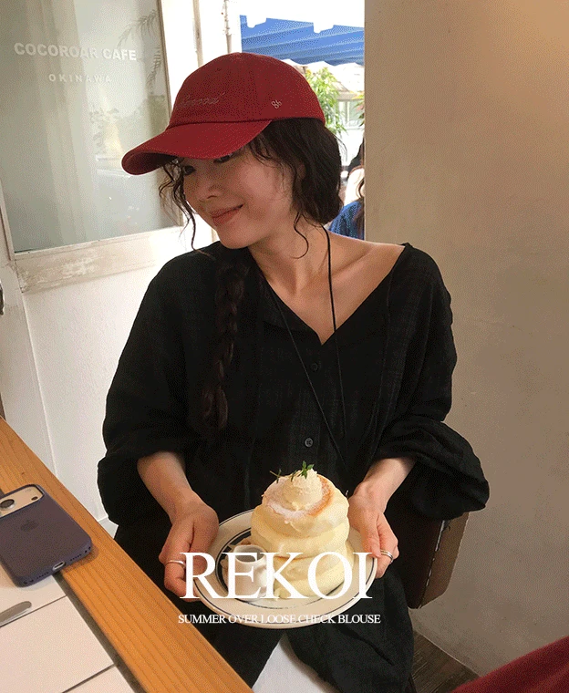 [REKOI MADE] 썸머 오버 루즈 체크 블라우스 (2color)