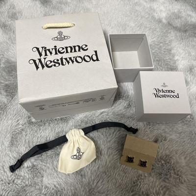 Vivienne Westwood Cat Earrings Pink Gold Black Women's 1.2" x 1.1" Used