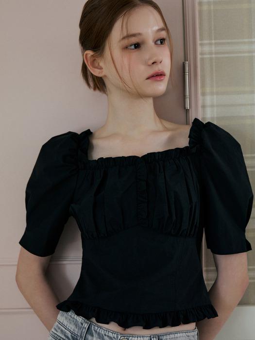 [BLUE LABEL] 스퀘어넥 러플 볼륨 블라우스 ER2OBL03