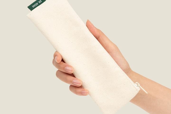 휴대용 광목천 지퍼 파우치 칫솔 빨대 파우치 다용도 수납