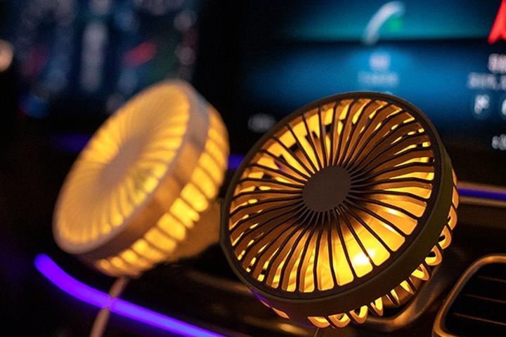 휴대용 차량 선풍기 에어컨 거치식 LED 서큘레이터