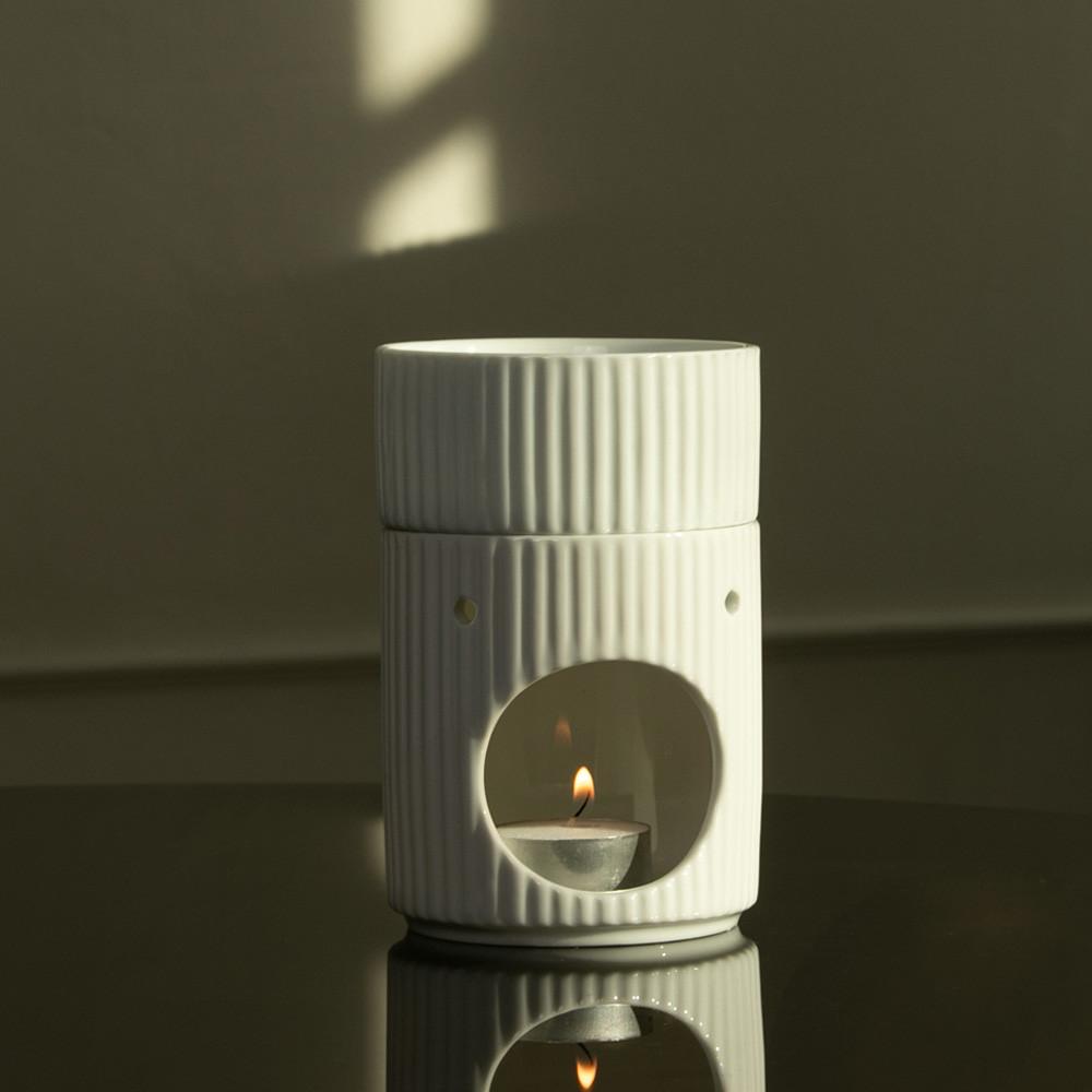 아로니카 대용량 스트라이프 아로마 오일버너 램프 무향티라이트포함