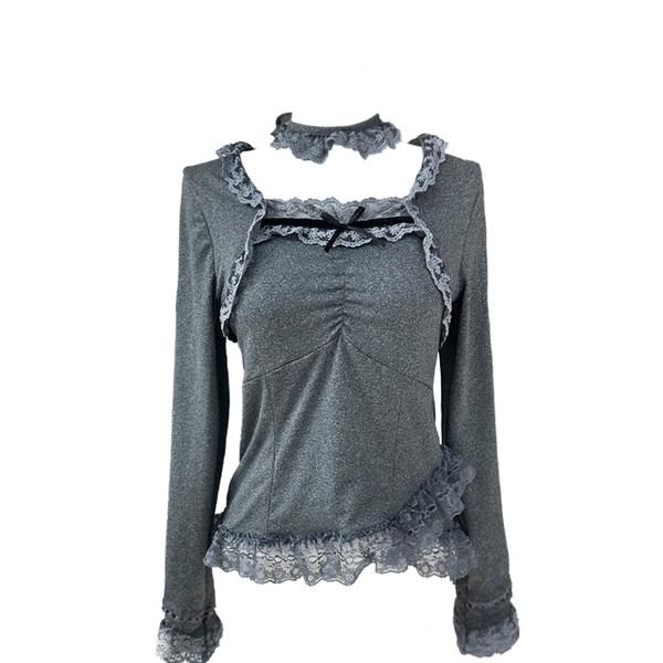 Koi lace chocker layered top