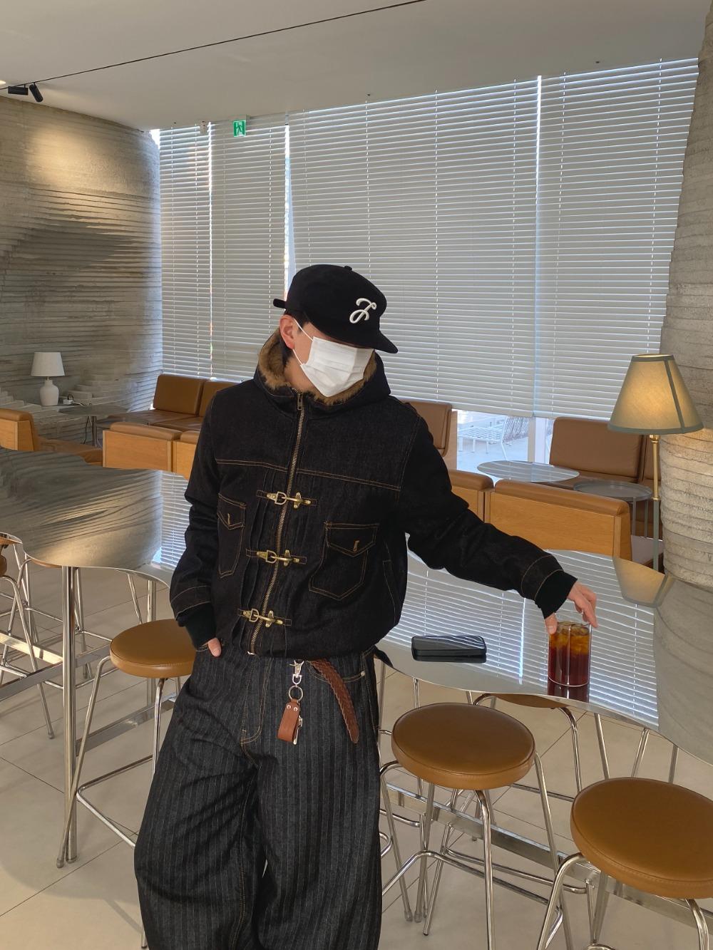 클리프 데님 퍼 핀터 크롭자켓