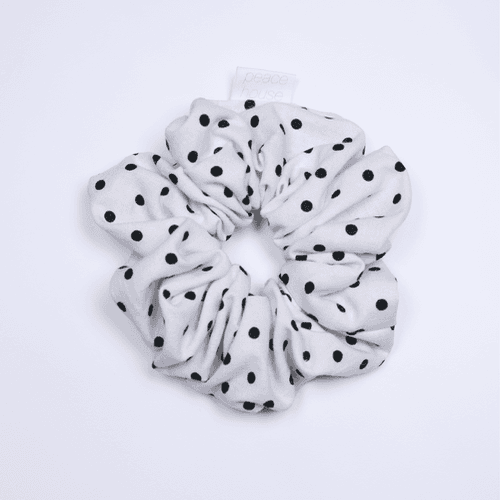 [Hand made] Black dot scrunch (2 size)