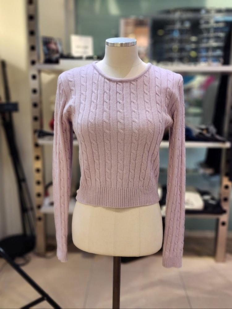 [바인드] 꽈배기 슬림 크롭 브이넥 니트 (DGES1-WSP082)