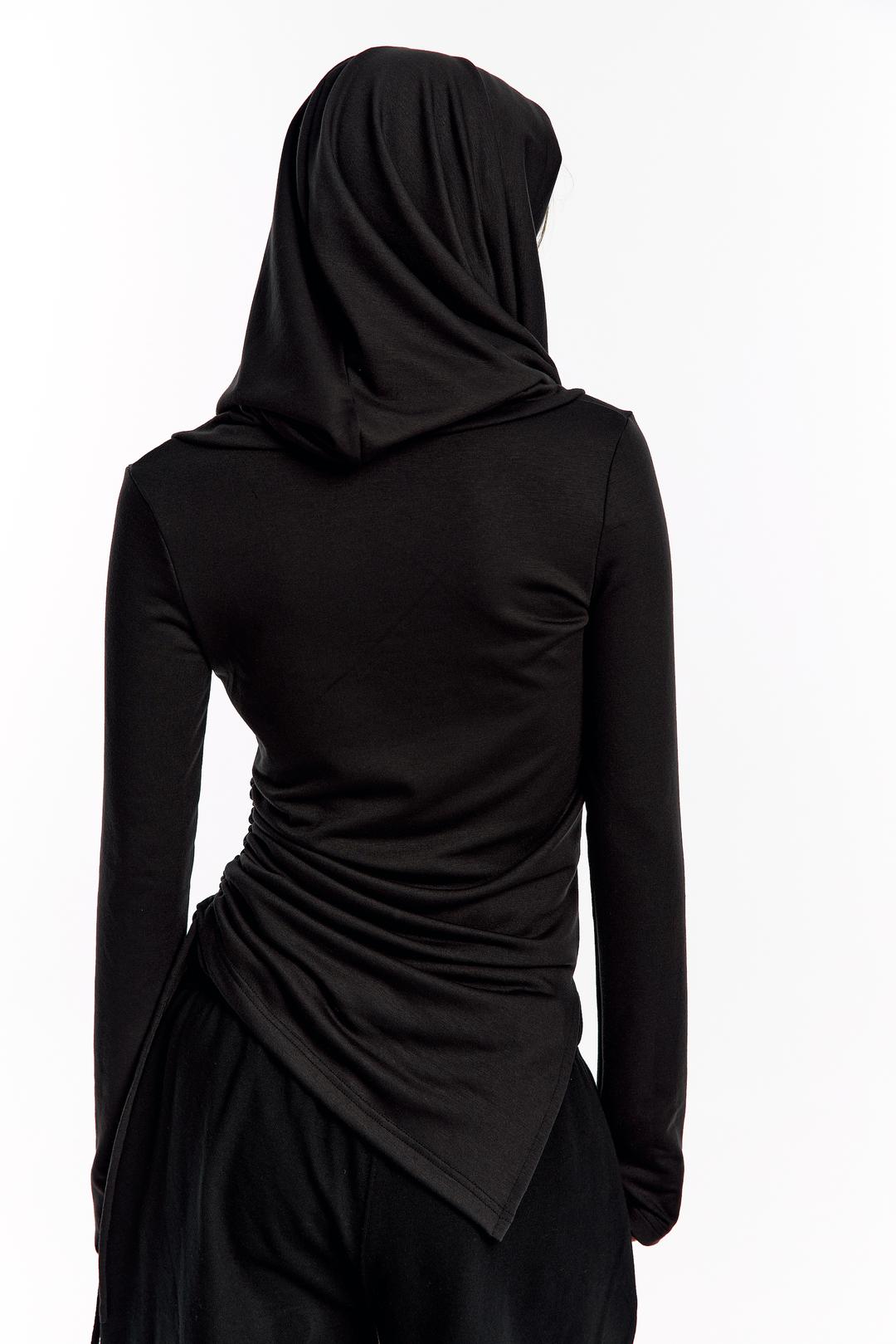 (9/30 Pre-Order) Cowl Hood Long Sleeve Black