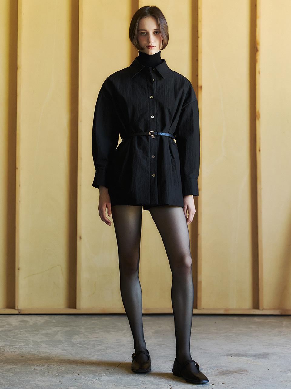 PADDED SHIRT JACKET BLACK