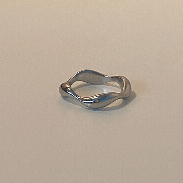 [써지컬] 데일리 물결 웨이브 링 볼드 반지