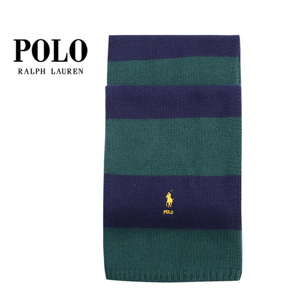 폴로 남녀공용 머플러 스트라이프 목도리 그린/네이비 (PC0976-325)