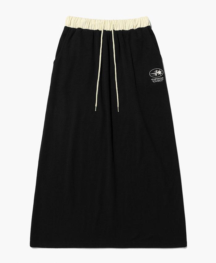 LOGO SWEAT SKIRT[BLACK]
