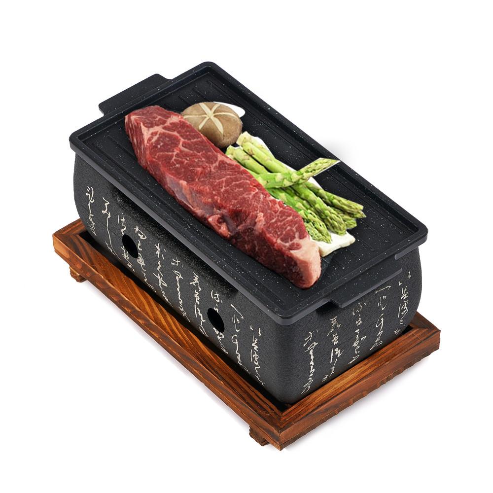 카엔 미니화로 가정용 개인화로 일본식 고체연료화로 숯불 일인 캠핑 불판 슬림형세트
