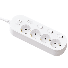 이지스 자동소화 개별절전 프리미엄 멀티탭 4구 화이트  3m, 1개