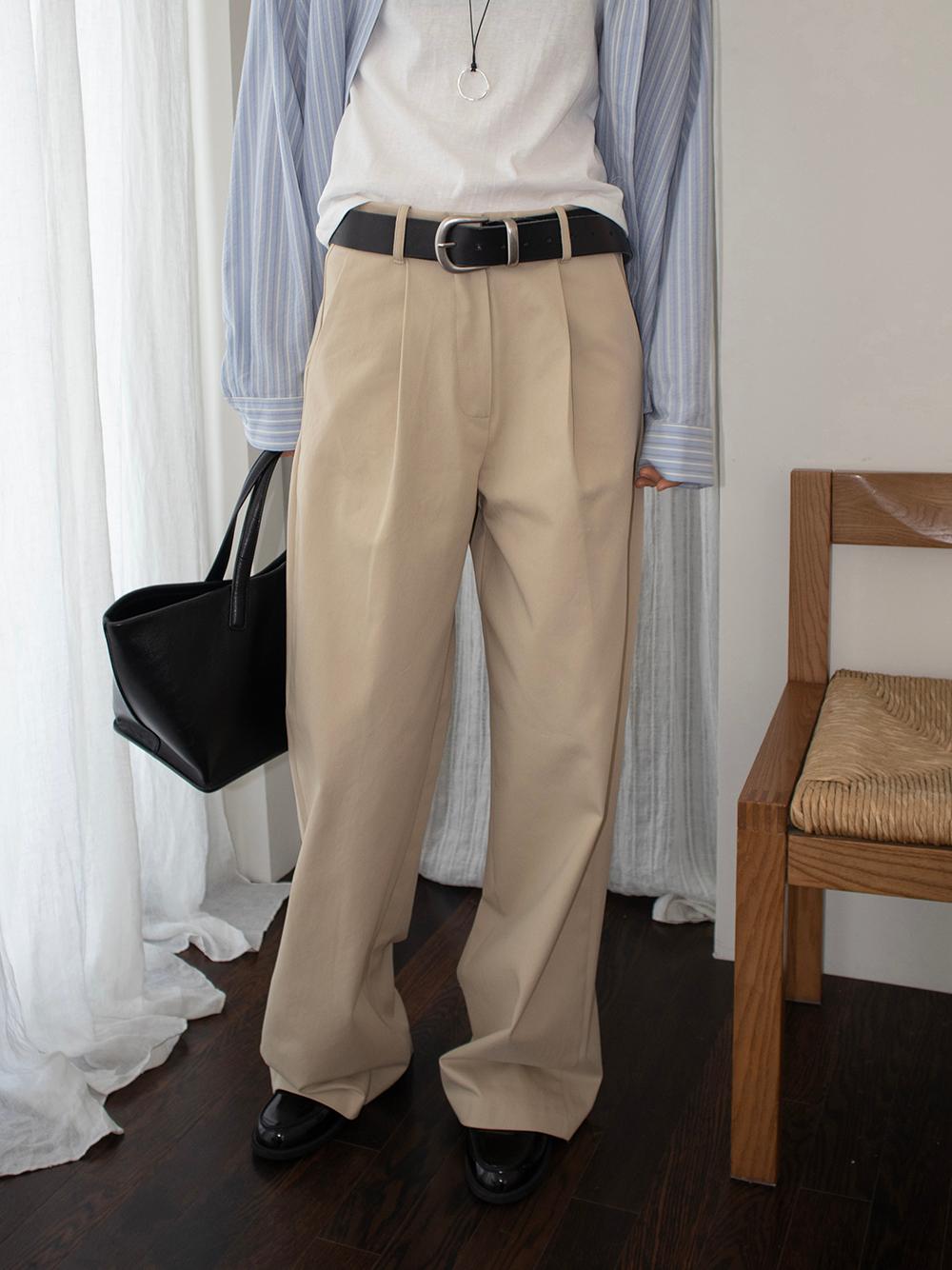COTTON PINTUCK PANTS (3COLORS)