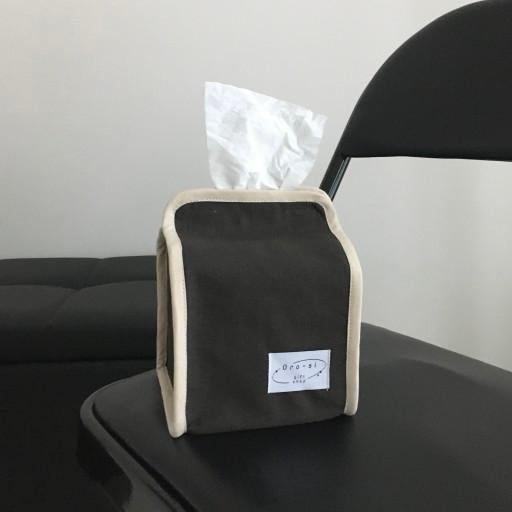 바이어스 티슈케이스 챠콜아이보리 (정사각)