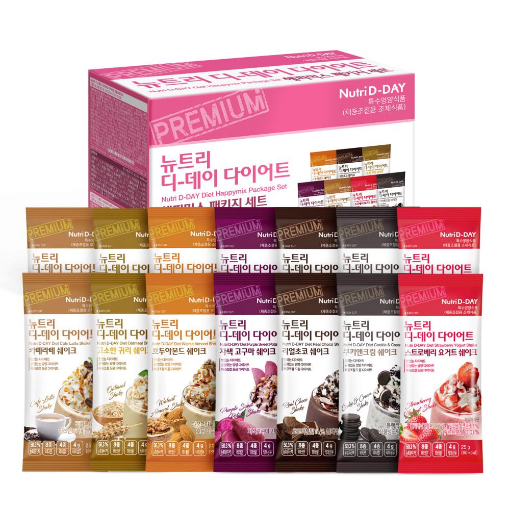 뉴트리디데이 다이어트 쉐이크 단백질 쉐이크 해피믹스 14포 [원산지:상세설명에 표시]