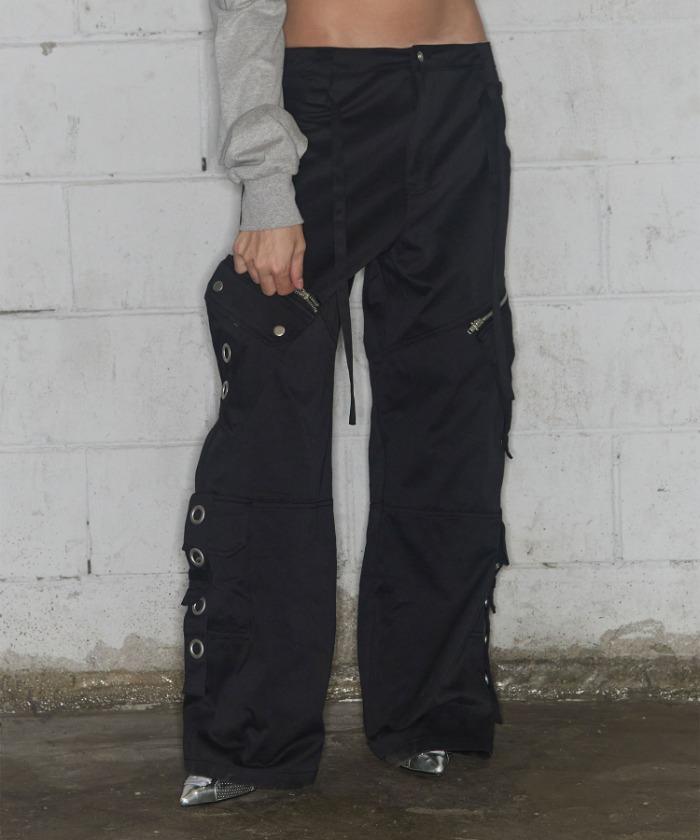 DETACHABLE CARGO STRAP PANTS (BLACK) F25ZD978