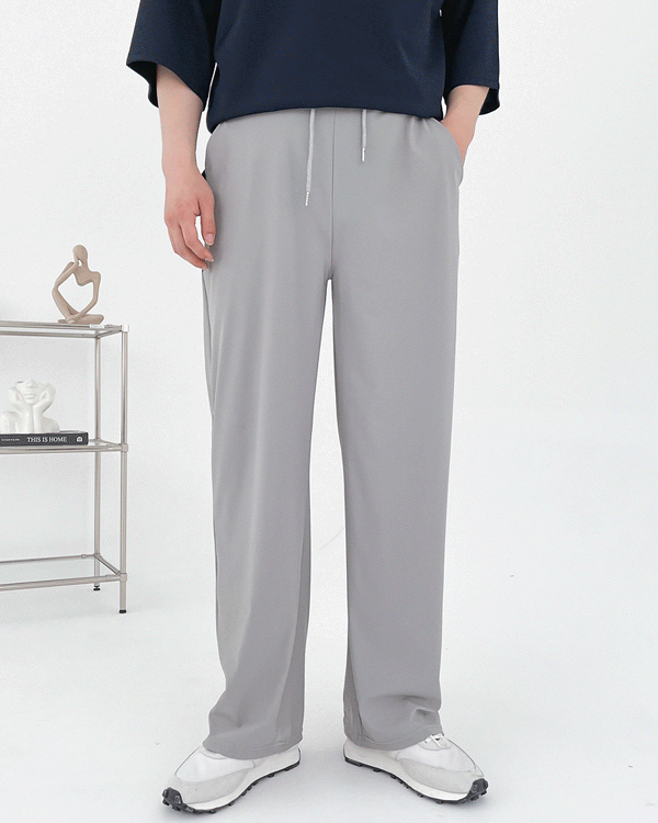 (1+1 SALE)아이스 벤츄리 냉동고 일자 와이드 밴딩 팬츠 4co